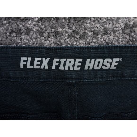 Duluth Trading Pants Mens 41x29 (Tag 44x30) Black Flex Fire Hose Canvas Workwear - Picture 2 of 13